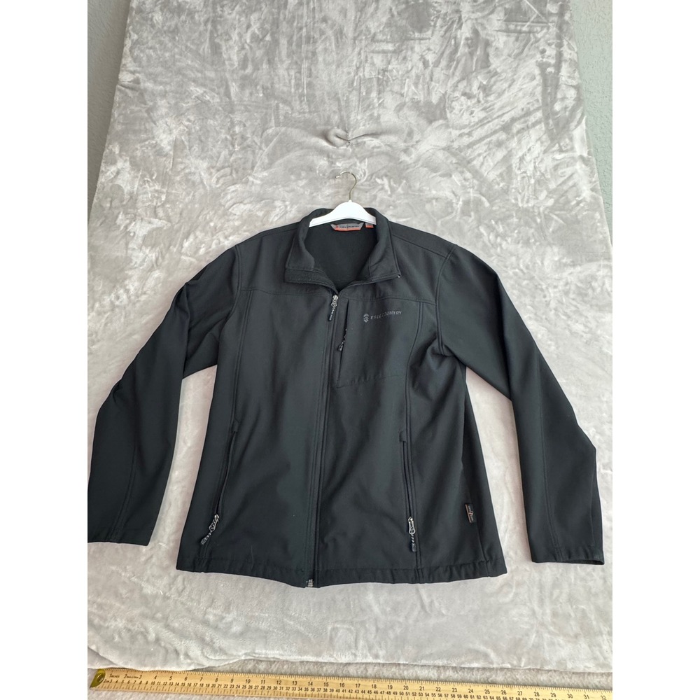 Free Country‎ Mens Black Softshell Full Zip Jacket Outdoor Performance Large